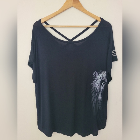 Women's 2XL Black Harley Davidson Top - Picture 1 of 7